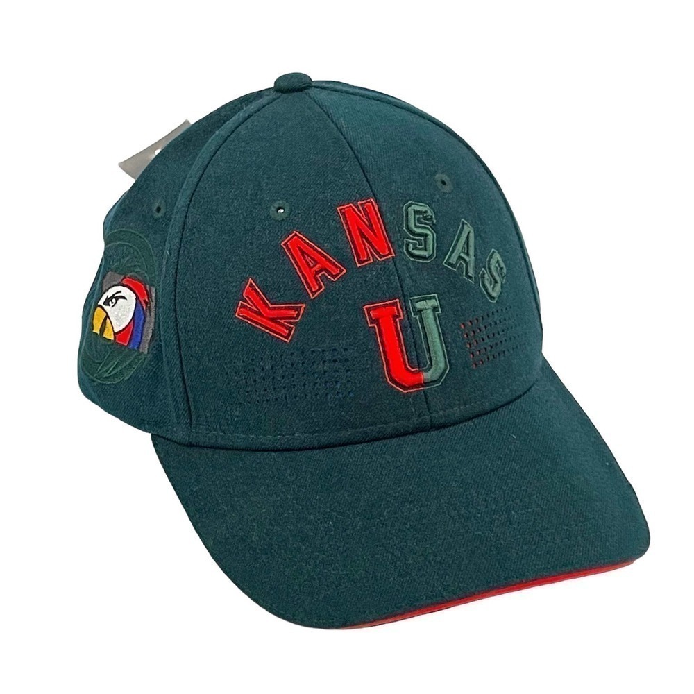 New Rare Prototype Kansas University Jayhawks Dark Green Adjustable Baseball Hat
